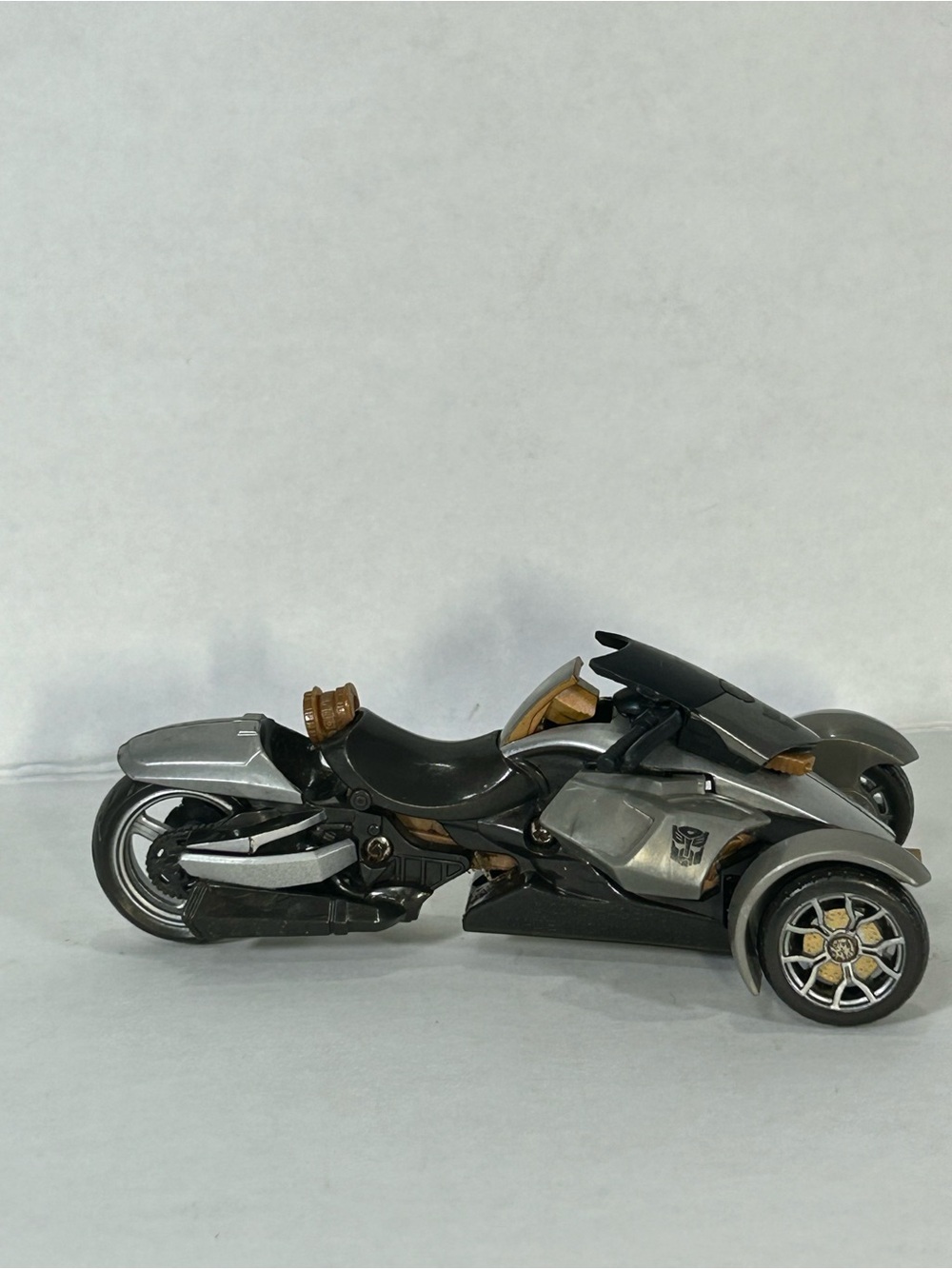 Hasbro Silver and Black 3-Wheel Motorcycle Toy